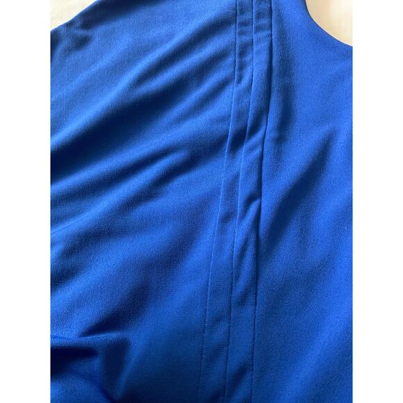 Calvin Klein Royal Blue Draped One Shoulder Classic Asymmetric Gown Size 6 - Picture 9 of 10